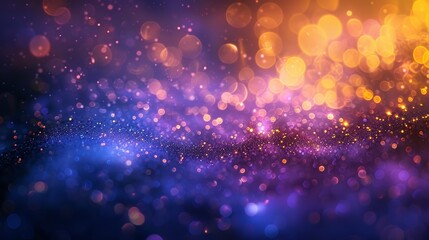 Vibrant Abstract Bokeh Background in Purple, Gold, and Blue Generative AI
