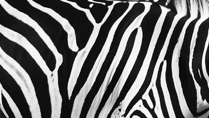 Deurstickers Safari Chic: Black and White Zebra Print © 대연 김