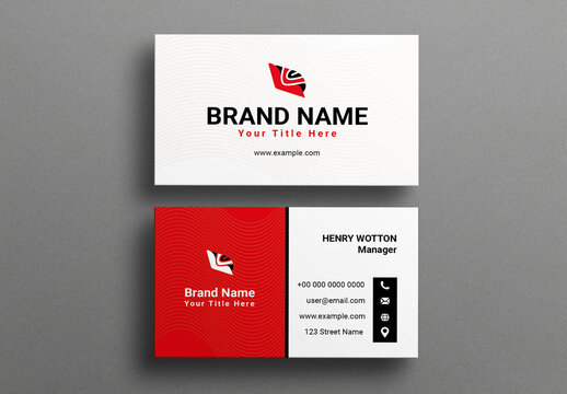 Red and White Business Card