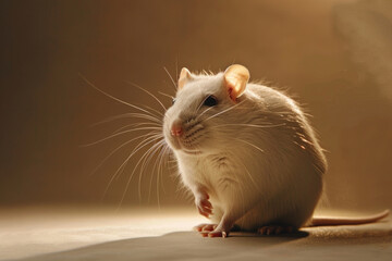A purebred rodent poses for a portrait in a studio with a solid color background during a pet photoshoot.- 769143967