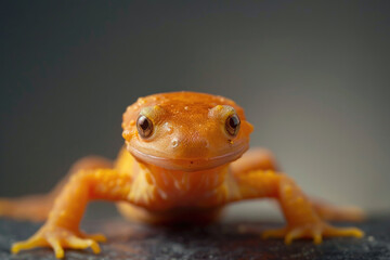 A purebred newt poses for a portrait in a studio with a solid color background during a pet photoshoot.- 769144142