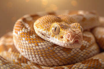 A purebred snake poses for a portrait in a studio with a solid color background during a pet photoshoot.- 769144350