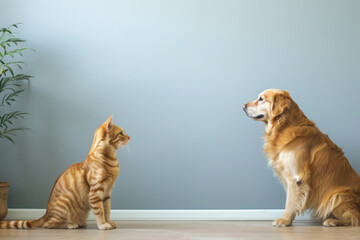 A cat and a dog are companions.- 769144721