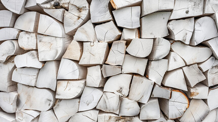 Catasta di legno bianco, betulla