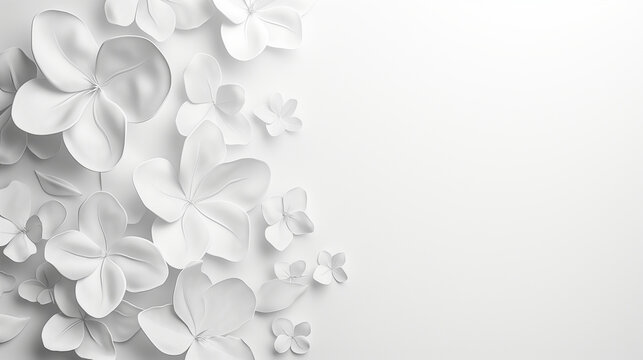 Sfondo bianco con fiori bianchi