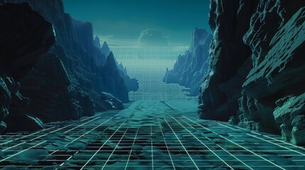 retro sci fi futuristic game background
