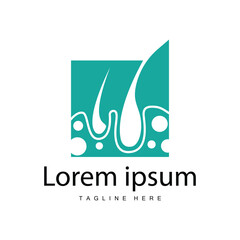 Hair care logo design simple hair skin care silhouette illustration vector template