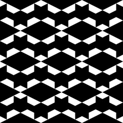 Seamless pattern. Geometrical backdrop. Trapeziums, rhombuses ornament. Polygons motif. Geometric figures wallpaper. Abstract background. Digital paper, textile print, web design. Vector artwork.