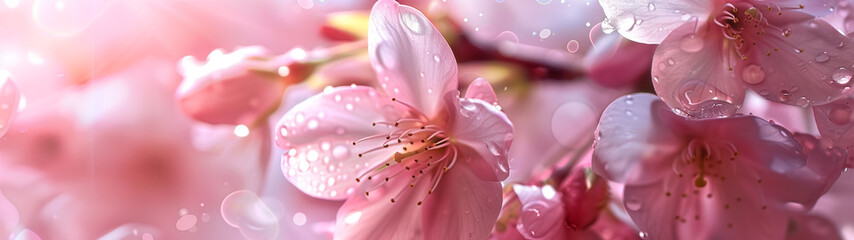 Ephemeral Beauty: Sakura Blossoms Bathed in Morning Light