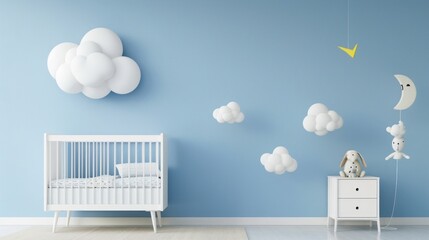 Children's bedroom interior for mockup,children's bedroom concept