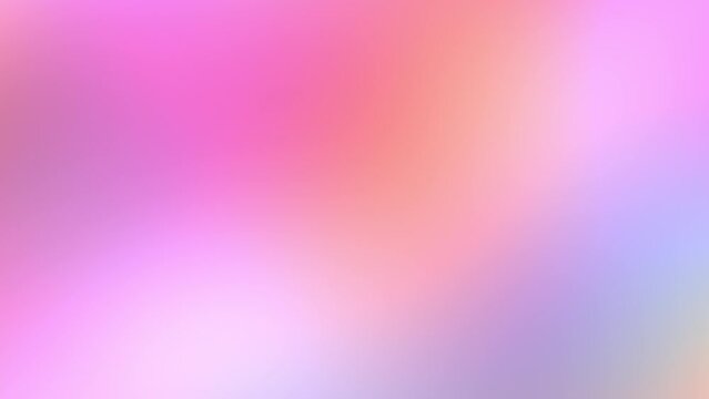 Candy rainbow multicolored blurry gradient abstract moving background 4K. Pastel neon prism color transitions. Fluid animation in light blue, soft pink, pale yellow, peach orange, lilac. Spring purity