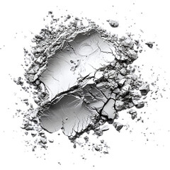 powder silver on white background