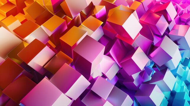 3D abstract. Cube 3d illustration technology background