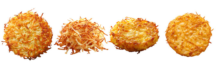 Set of a hash browns isolated on a transparent background - obrazy, fototapety, plakaty