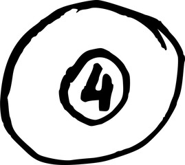 Diverse sports hand drawn vector illustration. Billiard 