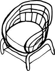 Garden furniture hand drawn vector illustration. Chair