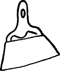 DIY reparation doodle. Hand drawn vector illustration. Broad knife 