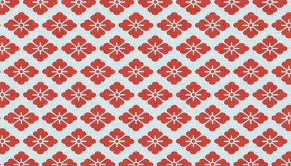 Japanese traditional flower motif "hanabishi" geometric abstract seamless pattern, vector graphic resources, 16:9 widescreen wallpaper / backdrop,