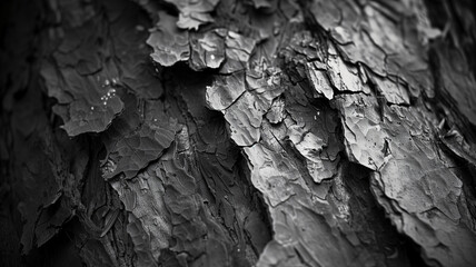Close-Up on the Textured Bark of an Old Tree