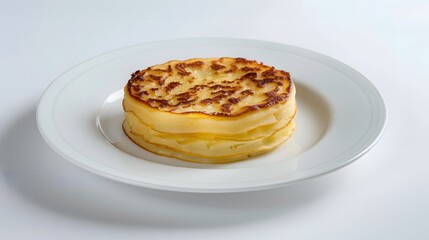 Albanian Flija on White Plate, with delicately layers