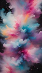Obraz na płótnie Canvas Liquid Smoke Storm, Radiant Light, Swirling Colors, Nature Art, Generative AI