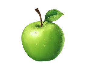 illustration of green apple with transparent background png