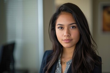 Fototapeta premium Portrait of a young businesswoman in modern office