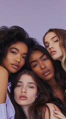 Obraz premium Beautiful Women from Different skin colors in Studio Portrait