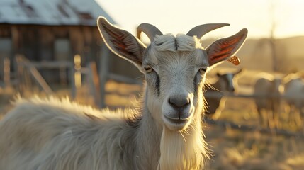 Fototapeta premium goat in the Farmyard