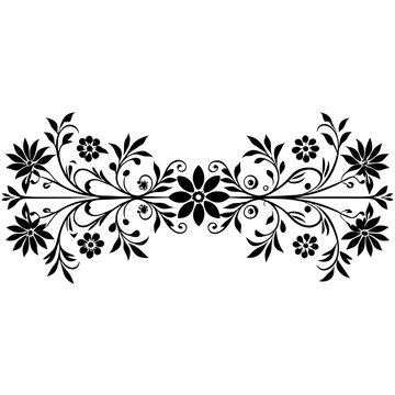 set off wedding decorative floral line divider silhouette vector art Illustration