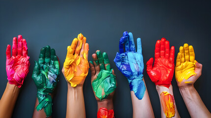 Brightly Painted Hands in Art History Inspired Styles