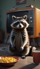 Racoon in a kitchen generative ai 