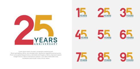 anniversary logo style vector design with red and orange color can be use for celebration day