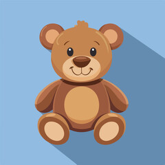 Obraz na płótnie Canvas Teddy bear toy flat icon. Vector illustration. cart