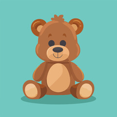 Teddy bear toy flat icon. Vector illustration. cart
