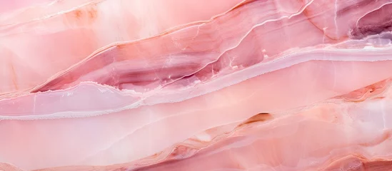 Fototapeten A close up of a pink marble texture resembling a blend of magenta and peach hues, perfect for adding a touch of luxury to any cuisine dish © TheWaterMeloonProjec