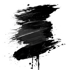 Abstract black paint strokes, cut out - stock png.