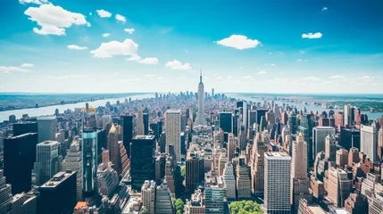 Foto op Plexiglas The Manhattan skyline stands majestic under the afternoon sun. © Hanna Tor