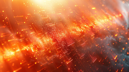 Fototapeta premium an abstract technical inspired background image in a orange,generative ai