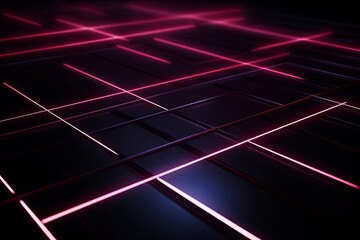 grid thin burgundy lines with a dark background in perspective  - obrazy, fototapety, plakaty