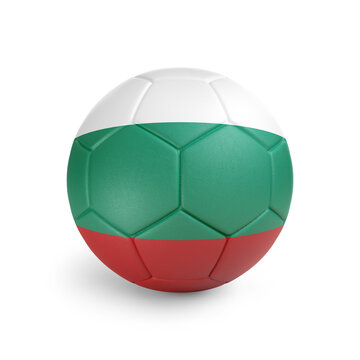 recommend clip art: Soccer ball with Bulgaria team flag, isolated on white background