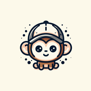 Fashion Forward Monkey with a Cute Cap