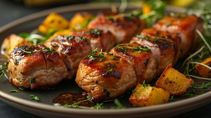 grilled chicken with vegetables