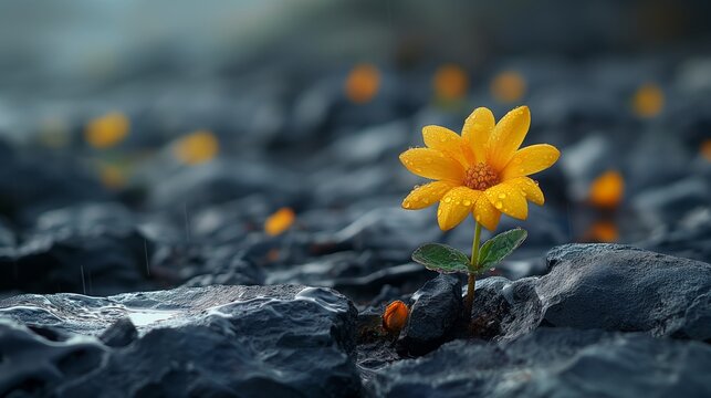 yellow flower on the ground