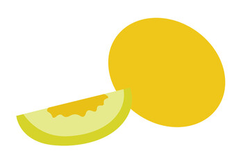 color isolated fruit melon in flat style in vector. image of natural healthy eco food.template for logo sticker poster print decor design