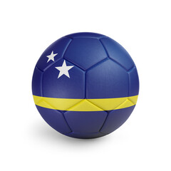 Fototapeta premium Soccer ball with Curaçao team flag, isolated on white background