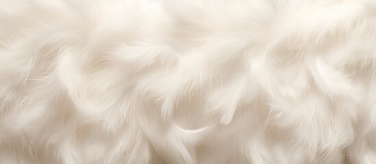A close up of a beige fur texture resembling cumulus clouds, with a soft wool pattern. Ideal for flooring or decorative accents - obrazy, fototapety, plakaty