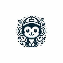 Elegant Cap Adorns Playful Monkey
