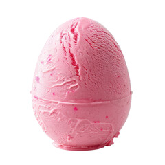 strawberry ice cream one scoop of icecream shaped like easter egg pink cream refreshment