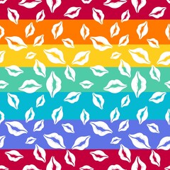 Obraz premium Summer print seamless lgbt lips pattern for wrapping paper and fabrics and pride textiles and party accessories